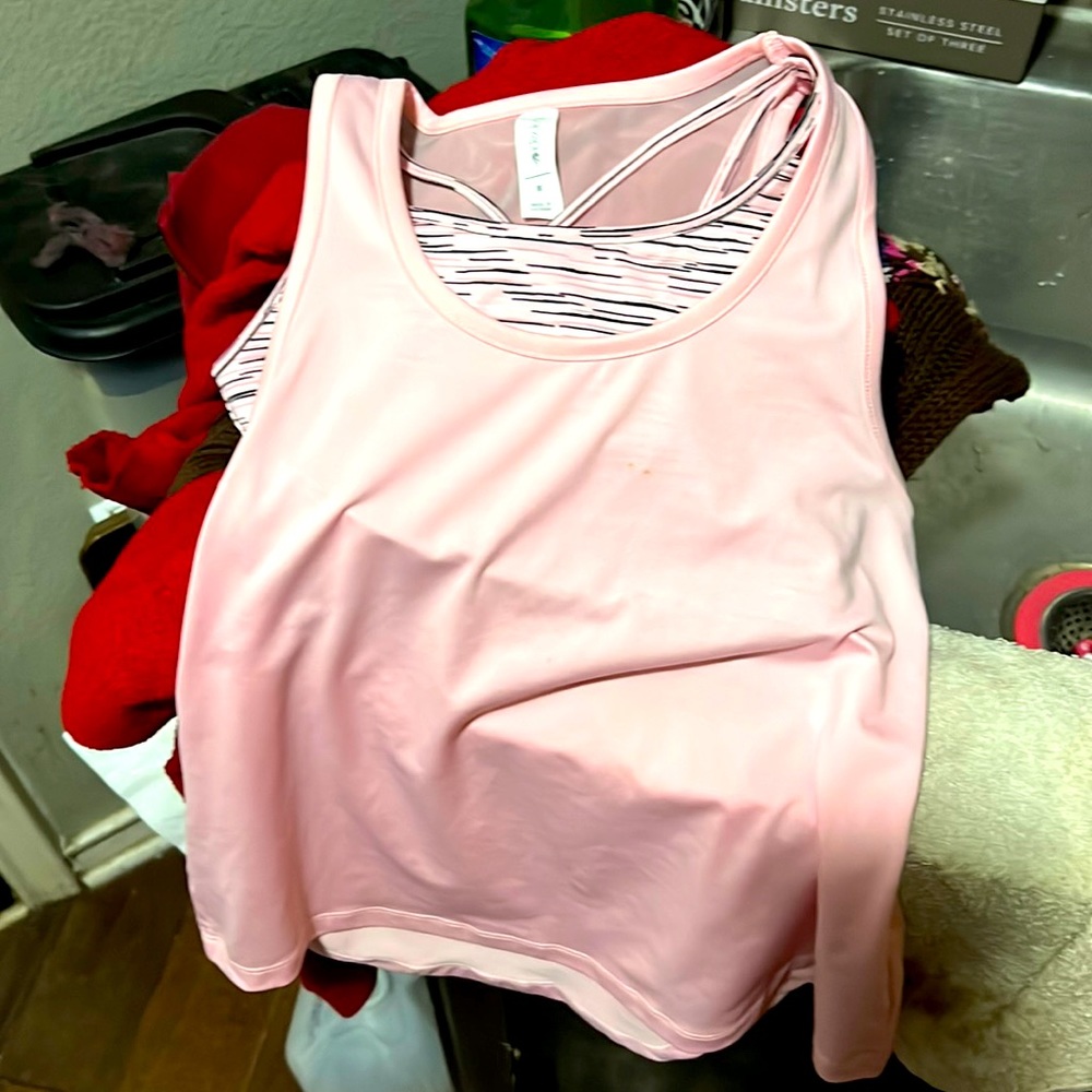 Ideology girls pink tank yoga too M